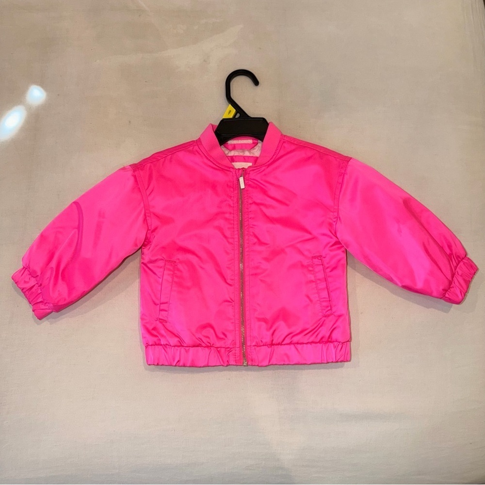 Cat & Jack Hot Pink Bomber Jacket Girls 18M Lightweight Zip Front
